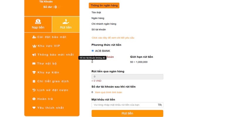 Thao tác rút tiền VM88 chi tiết và nhanh nhất