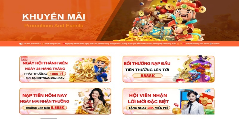 Sự kiện ưu đãi, khuyến mãi hot nhất tại VM88